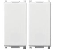 VIMAR 14008.AB PLANA Pulsante 1P NO 10 A 250 V~, illuminabile, tasto sostituibile, materiale antibatterico, bianco (Confezione da 2)