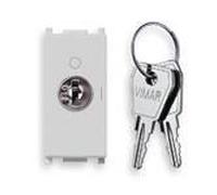 Vimar 14087.SL Plana Pulsante a chiave, 2 poli NO, silver