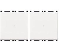VIMAR 14100.2 Plana Interruttore 1P 10 AX 250 V~ assiale illuminabile, tasto sostituibile, bianco - 2 moduli. Max 100 W per lampade con alimentatore integrato (IEC 60669-1:2017) (Confezione da 2)