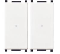 VIMAR 14100 Plana Interruttore 1P 10 AX 250 V~ assiale illuminabile, tasto sostituibile, bianco. Max 100 W per lampade con alimentatore integrato (IEC 60669-1:2017) (Confezione da 2)