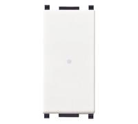 Vimar 14100 Plana Interruttore 1P 10 AX 250 V~ assiale illuminabile, tasto sostituibile, bianco. Max 100 W per lampade con alimentatore integrato (IEC 60669-1:2017)