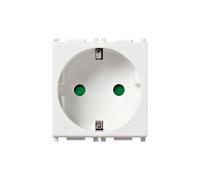 Vimar 14208 Plana Presa SICURY 2P+T 16 A 250 V ~, 2 moduli, standard tedesco, 4.48 x 4.9 x 3.89 cm, bianco