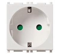 VIMAR 14208 PLANA Presa SICURY 2P+T 16 A 250 V ~, standard tedesco, 4.48 x 4.9 x 3.89 cm, bianco - 2 moduli