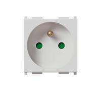 Vimar 14212.SL Plana Presa con sistema SICURY 2P+T 16 A 250 V~ standard francese, colore argento, 2 moduli