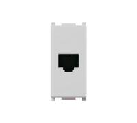 Vimar 14320.AB Plana Presa RJ11, da incasso, 6/4, 1M, antibatterico, bianco