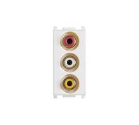 VIMAR PLANA 14335 Presa con 3 connettori RCA bianco