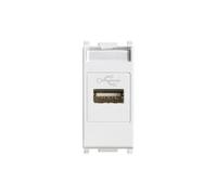 Vimar 14345 Connettore presa USB, bianco, 2.23 x 4.9 x 3.09 cm