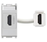 VIMAR 14346.SL PLANA Presa standard HDMI 2.1b, aggancio standard Keystone, dimensioni 2.23 x 4.9 x 4.69 cm, Silver