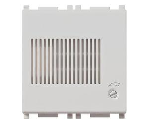 Vimar 14380.SL Plana Suoneria elettronica a tre sequenze sonore (tritonale, bitonale, ronzatore) regolabili in volume, alimentazione 12 V~ 50-60 Hz o 12 Vdc (SELV), Silver - 2 moduli