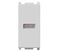 VIMAR 14386.B.SL PLANA Spia per unità di segnalazione, diffusore bianco, Silver. Fornita senza unità di segnalazione