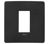 VIMAR 14641U.19 PLANA UP Placca naturalmente integrabile con Plana, 1 modulo, tecnopolimero, nero matt
