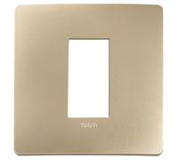 VIMAR 14641U.31 PLANA UP Placca naturalmente integrabile con Plana, 1 modulo, tecnopolimero, champagne