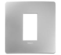 VIMAR 14641U.32 PLANA UP Placca naturalmente integrabile con Plana, 1 modulo, tecnopolimero, argento