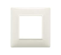 Vimar 14642.06 Plana placca 2 moduli, 8x8x0.9cm, bianco granito