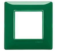 Vimar Placca PLANA 14642.47 2 moduli in tecnopolimero Reflex smeraldo 8x8x0,9 cm