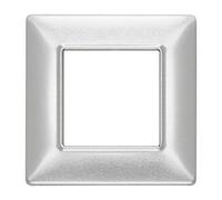 Placca 2M alluminio spazzolato per scatola rotonda Vimar Plana 14642.81