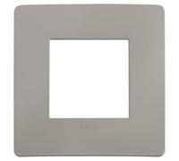 VIMAR 14642U.14 PLANA UP Placca naturalmente integrabile con Plana, 2 moduli, tecnopolimero, grigio cemento matt