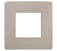 VIMAR 14642U.15 PLANA UP Placca naturalmente integrabile con Plana, 2 moduli, tecnopolimero, tortora matt