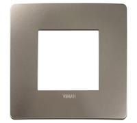 VIMAR 14642U.33 PLANA UP Placca naturalmente integrabile con Plana, 2 moduli, tecnopolimero, titanio
