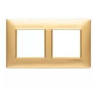 Vimar 14645.25 Placca 4 Moduli (2+2) - Finitura Oro Opaco