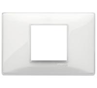 VIMAR 14652.41 PLANA Placca 2 moduli centrali in tecnopolimero, dimensioni 12 x 8 x 0.9 cm, colore Reflex neve