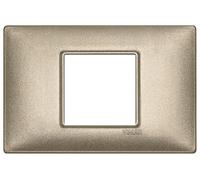 VIMAR 14652.70 PLANA Placca 2 moduli centrali, in metallo, dimensioni 12 x 8 x 0.9 cm, colore bronzo metallizzato