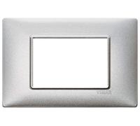 Vimar Placca 3 moduli Plana 14653.71 Argento metallizzato 120 x 80 x 9 mm