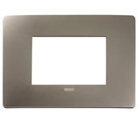 VIMAR 14653U.33 PLANA UP Placca naturalmente integrabile con Plana, 3 moduli, tecnopolimero, titanio