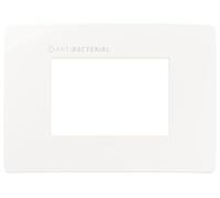 VIMAR 14653U.AB.01 PLANA UP Placca naturalmente integrabile con Plana, 3 moduli, tecnopolimero, materiale antibatterico, bianco