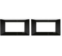 Vimar 14654.05 Placca, Nero, 4 moduli (Confezione da 2)