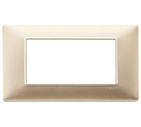 Vimar Placca Plana 4 moduli in tecnopolimero Champagne opaco 14654.22