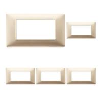 VIMAR 14654.22 PLANA Placca 4 moduli, tecnopolimero, dimensioni 13.95 x 8 x 0.9 cm, colore champagne opaco (Confezione da 5)
