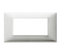 Vimar Plana placca 4 moduli colore alluminio spazzolato 14654.81