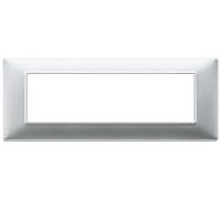 Vimar 14657.20 Plana placca 7 moduli, 20.6x8x0.9 cm, argento opaco