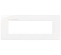 VIMAR 14657U.AB.01 PLANA UP Placca naturalmente integrabile con Plana, 7 moduli, tecnopolimero, materiale antibatterico, bianco