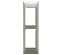 VIMAR 14667.21 PLANA Placca 2 moduli per pannelli, in tecnopolimero, 4 x 13.7 x 0.9 cm, colore nichel opaco