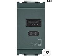 Vimar 16292 AC 15 IDEA Alimentatore USB 15 W 3 A 5 V per dispositivi elettronici