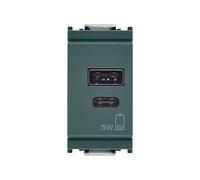 Vimar 16292.AC.15 Idea presa USB C 15W per ricarica da incasso 1m, grigio | Vimar 16292.AC.15 Idea Alimentatore USB 15 W 3 A 5 V per dispositivi elettronici, uscite USB A e USB C