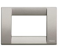 Vimar 16733.24 Idea Placca Classica 3 moduli, metallo pressofuso, titanio metallizzato