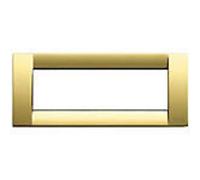 VIMAR 16736.32 IDEA Placca Classica 6 moduli in metallo pressofuso, dimensioni 12 x 8.2 x 0.89 cm, oro lucido