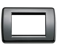 Vimar 16753.11 Idea placca Rondò 3 moduli, 12.3x8.2x0.9cm, nero