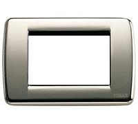 Vimar 16753.31 Idea Placca Rondò 3 moduli, metallo pressofuso, cromo nero