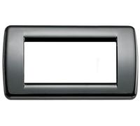 Vimar 16754.11 Idea placca Rondò 4 moduli, 14.8x8.2x0.9cm, nero