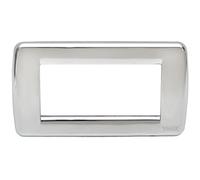 Vimar 16754.36 Idea placca Rondò 4 moduli, 14.8x8.2x0.9cm, cromo