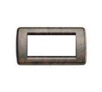 VIMAR - 1 PLACCA IDEA RONDO' 4 MODULI IN METALLO COLORE RADICA DI NOCE 16754.41