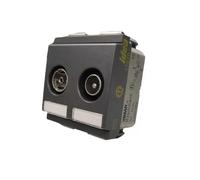 Vimar Presa coassiale passante 17070.10 2 uscite Mas/Fem Grigio Modulo ridotto