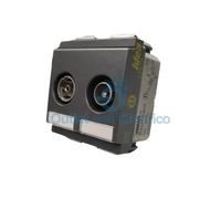 VIMAR 17070.10PRESA COASSIALE PASSANTE 2 USCITE MAS/FEM GRIGIO VIMAR IDEA MODULO