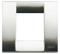 Vimar Placca IDEA 17092.34 – Classica 1 modulo o 2 moduli ridotti, nichel spazzolato 60x60 mm