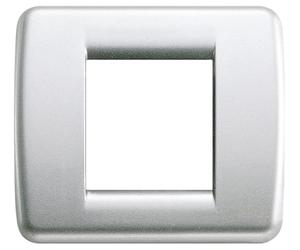 Vimar 17093.21 Idea placca Rondò 1-2 moduli, 9.1x8x0.9cm, argento metalizz