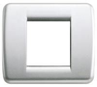 VIMAR 17093.21 IDEA Placca Rondò 1 modulo o 2 moduli ridotti, metallo pressofuso, argento metallizzato